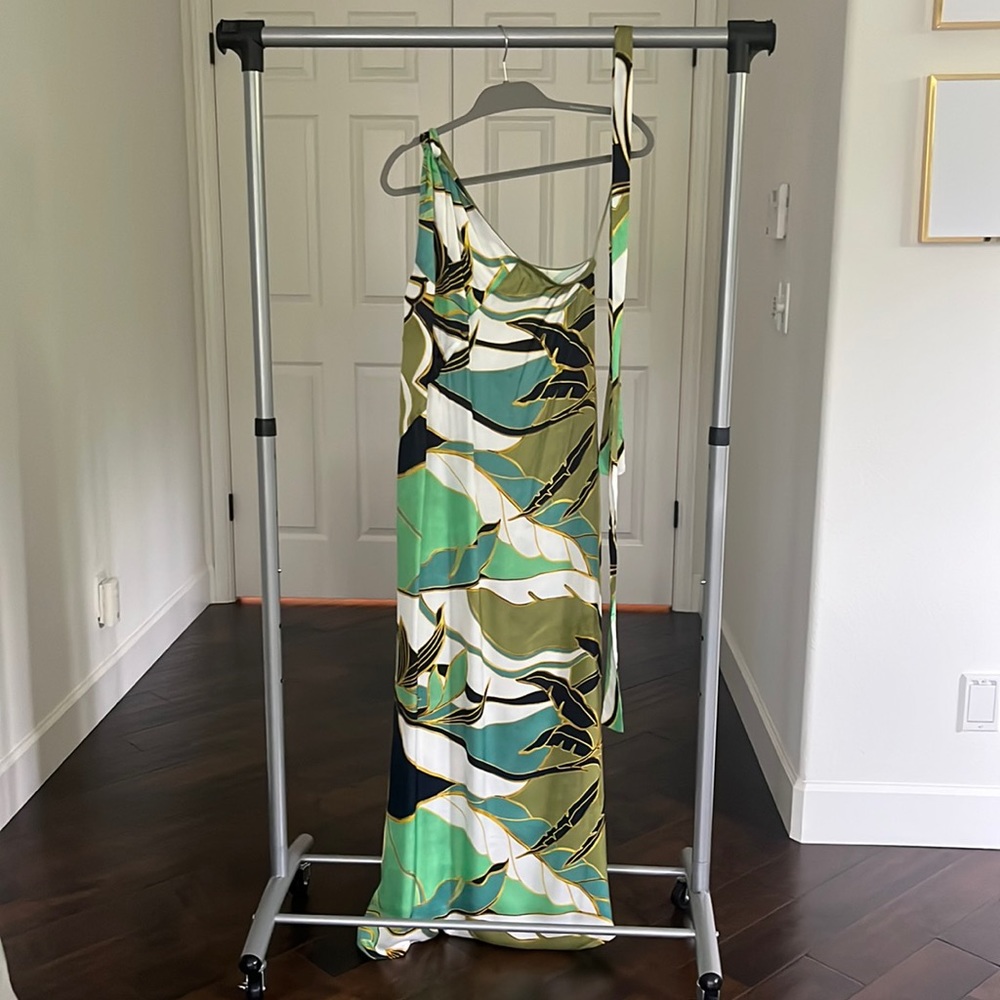 Reiss one shoulder belted resort dress